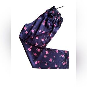 Floral Satin Pants pijama pant size M